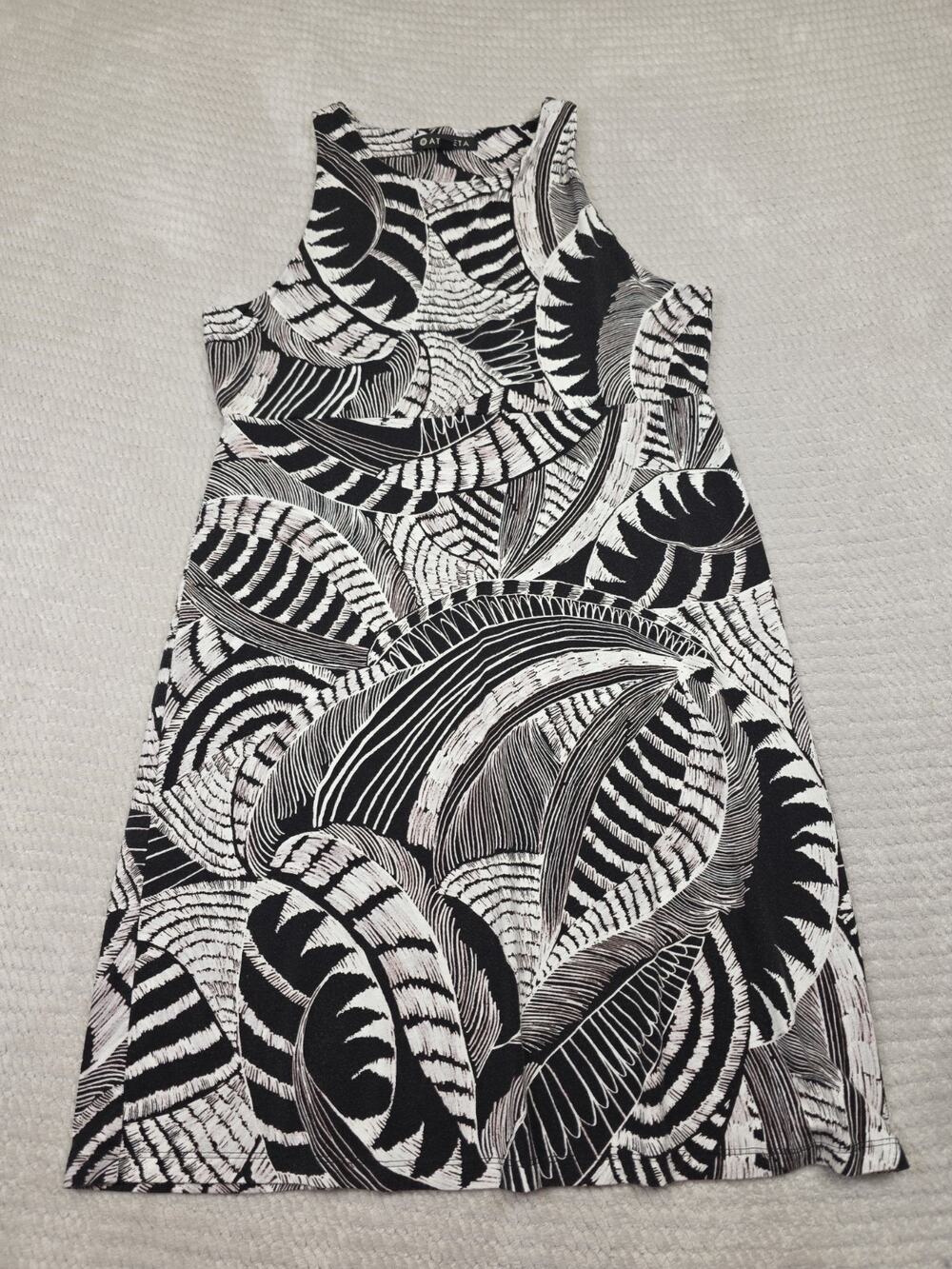 Athleta Dress Womens Large Santorini High Neck Dress Zuma Print Black